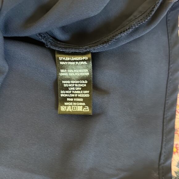 Lush Ditsy Floral Print Tie Front Puff Long Sleeve Minidress Blue Pink NEW Sz M - Picture 15 of 15